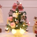 Miniatyrbild 5 av 11: Mini Julgransprydnader Skrivbordsjulgransdekoration 60 cm Julgran Rosa Simulering 45cm high-grade Pink B package