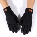 Miniatyrbild 8 av 9: Höst Vinter Herr Stickade Handskar Pekskärm Högkvalitativ Ull Enfärgade Handskar Herr Vantar 11762-Rhombus-Gray Elastic stretchable