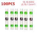Miniatyrbillede 1 af 11: 200/100/50 stk. vandtætte loddetætnings varmekrympende samlemuffer Lug Terminaler Elektrisk ledning Bil isoleret terminal As photo green 100pcs