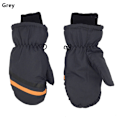 Miniatyrbilde 1 av 11: Termiske skihansker barn vinter fleece vanntett varm snowboard snøhansker 3 fingre for ski kjøring Style2-grey