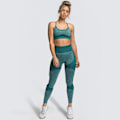 Miniatyrbilde 7 av 11: Europeisk og amerikansk hurtigtørkende yoga vestdrakt profesjonell sport løping sømløs trenings-BH cropped bukser sett 9154AB bra set-Orange S