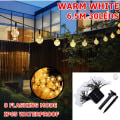Miniatyrbilde 1 av 5: 8 Moduser 6,5M Solcellelampe Krystallkule LED Lyslenke Blink Vanntett Eventyrlys Garland for Utendørs Hage Julebryllupsdekorasjon Warm white 6.5M/30LED