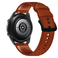 Miniatyrbillede 4 af 5: Læder urrem 22mm til Huawei GT2 Samsung S3 Brown orange dots 22mm