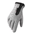 Miniatyrbillede 1 af 11: Herre- og damehandsker til efterår og vinter med varm berøringsskærm, vindtætte, varme udendørs bjergbestigning, skiløb, cykling, lynlåshandsker Waterproof wool mouth arrow Gray XL