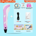 Miniatyrbillede 5 af 11: 3D Pen til Børn 3D Tegne- og Printpen med LCD-Skærm Kompatibel med PLA Filament Legetøj til Børn Jule- og Fødselsdagsgave PLA Filagment purple and EU