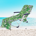 Miniatyrbillede 1 af 11: Tropiske Planter Mikrofiber Strandstol Betræk Håndklæde Med Lomme Udendørs Hurtigtørrende Bærbar Have Pool Loungestol Tæppe 8 73x210cm