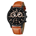 Miniatyrbillede 2 af 5: Quartz Ur Simple Casual Bælteur Geneva Ur Herre Black brown belt with Shell