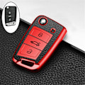 Pikkukuva 11 / 11: Tarjous Nahka TPU Auton Avaimen Kotelo Suojus Avaimenperä Polo Tiguan Passat Golf MK Jetta Skoda Kodiaq Superb Octavia Seat C Style red