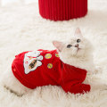 Miniatyrbilde 2 av 6: Kjæledyrklær Katteklær Tykkere Varm Rød Høst- og Vinterbekledning Festive lucky cat XL