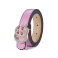Miniatyrbillede 1 af 10: Bælte med glat spænde, drengebælte, folkeskoleelev, performance-sæt, bukser, buksebælte, pigebælte Pink 4 style 108CM