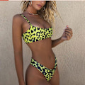 Miniatyrbild 7 av 11: Flickbaddräkt Chic Färg Sexiga Dambadkläder Wite bottom leopard print L