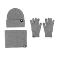 Pikkukuva 8 / 11: Lämmin villapipo, huivi ja käsineet, kolmiosainen setti, tuulenpitävä neulottu pipo, kolmiosainen setti Black three-piece set