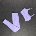 Pikkukuva 1 / 11: Joogasetti treenipaidat urheiluhousut rintaliivit kuntoilu juoksu urheilusetti naisille purple-AA L