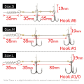 Miniatyrbilde 2 av 7: Fiskekrok Skrue Rig Dobbel VMC Fiskekroker Med Gjedde Center Pin Shad Magebrodd For Grunt Fiske, 1 Stk Per Pakke Size M