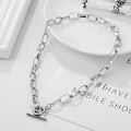 Miniatyrbillede 5 af 11: Tykk Kæde Toggle Lås Halskæder Blandede Sammenkædede Cirkel Halskæder til Kvinder Minimalistisk Choker Halskæde Hot Smykker IPA0518-1