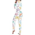 Miniatyrbild 7 av 8: Sexigt Tryck Dam Onesies Sov Jumpsuit Långärmad Djup V-ringning Bodycon Pyjamas Jumpsuit Rompers Sovkläder 04 M