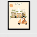 Miniatyrbild 3 av 3: Wekity Minimalistisk Stadsmiljö Väggkonst Canvas Tryck Affisch, Enkel Mode Akvarell Konst Ritning Dekor för Hem Vardagsrum Sovrum Kontor och Barn