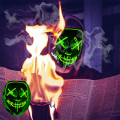 Miniatyrbillede 4 af 11: Halloween Maske Lysende Hacker Purge Maske Skræmmende LED Maske til Cosplay Kostumer Festival Karneval Festgaver til Børn Mænd Kvinder overseas venom red
