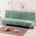 Miniatyrbild 7 av 11: Universal Storlek Plysch Sofföverdrag Bäddsoffa Ärmlös Fällbar Sits Överdrag Stretch Överdrag Billigt Soffskydd Elastiskt Överdrag Dark Grey L Size