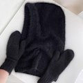 Miniatyrbillede 6 af 11: Western Style Efterår og Vinter Mode Varmt Halstørklæde Halsbeskyttelse Integreret Uldstrikket Hue Kvinder Graphite Gray