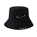 Miniatyrbillede 7 af 11: Dame bucket hat Ring Sød Dame Flad Mode Sort Bob Hat Hip Hop Fiskehat Sommer Panama Fisker Streetwear Ny Hat gray One Size