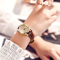 Miniatyrbilde 2 av 4: Dame Quartz Klokke for Studenter Herre Lærbelte Casual Par Klokker Women's coffee belt