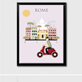 Miniatyrbild 2 av 3: Wekity Minimalistisk Stadsmiljö Väggkonst Canvas Tryck Affisch, Enkel Mode Akvarell Konst Ritning Dekor för Hem Vardagsrum Sovrum Kontor och Barn