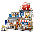 Miniatyrbilde 4 av 7: LOZ Mini Byggeklosser Japansk Mini Gateutsikt sammenleggbar matgate blekksprutgrill isbutikk monterings byggekloss leker 1218  With Box