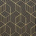 Miniatyrbilde 1 av 5: Gull Svart Geometriske Hexagoner Skrell og Fest Tapet Gullstriper Luksus Svart Tapet Avtakbar