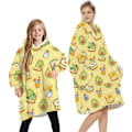 Pikkukuva 10 / 11: Loalirando Oversized Hupparipeitto Pehmeä Fleece Hupparipeitto Naisille Miehille Lapsille Puettava Huppupeitto Isollla Taskulla Grey - Sheep One Size