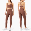 Miniatyrbilde 8 av 11: Yoga Sett Leggings og Topper Trenings Sportsklær Gymklær For Kvinner 2pcs set2 L