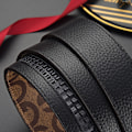 Miniatyrbillede 2 af 9: High-End Business Casual Herre Automatisk Spænde Bælte All-Match Herre Buksebælte Veneer B Buckle Golden long grid 115cm