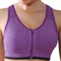 Miniatyrbild 1 av 11: Yoga Tränings-BH Andningsbar Trådlös Vadderad Push Up Sporttopp purple 2XL