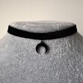 Miniatyrbillede 7 af 11: Sort Halvmåne Choker Halskæde Gotisk Grunge Sort Fløjl Smykker Smuk Kvinde Vedhæng Gave Gotisk Statement Goth Ny c20