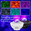Miniatyrbillede 1 af 7: LED Projektor Ocean Wave Natlampe Rumindretning Roterende Stjernehimmel Projektorer Dekoration Soveværelseslampe White