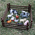 Miniatyrbild 2 av 11: Mikro Landskap Scen Dekoration Hästgård Leksak Ladugård Djurmodell Leksaker Simulering Staket Tillbehör Djur Sandbord Leksak 6 fork set