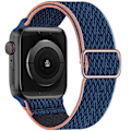 Miniatyrbilde 3 av 11: Nylonstropp for Apple Watch-reim 44 mm 40 mm 41 mm 45 mm Justerbar elastisk solo loop-beltearmbånd Apple Watch Series 7 6 se 5 4 3 Red 42mm - 44mm - 45mm