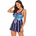Miniatyrbillede 3 af 5: Pigebadedragt Bikini Dame Sexet Gradient Print Plisseret Badetøj Picture color 4XL