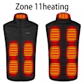 Miniatyrbild 8 av 11: Herr Utomhus USB Infraröd Värmeväst Jacka Herr Vinter Elektrisk Uppvärmd Väst Midjeväst För Sport Vandring Oversized 5XL 2 areas Twill black 4XL