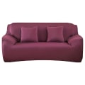 Miniatyrbilde 5 av 11: Strekktrekk ensfarget sofatrekk for stue elastisk hjørnesofatrekk stolbeskytter 1/2/3/4 seter wine red 2-seater 145-185cm