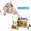 Miniatyrbild 8 av 9: 788 st LOZ Mini Blocks Arkitektur God Jul Hus Jultomte Snögubbe Träd Rådjur Byggklossar Tegelstenar Leksak För Barn Present 1224-with box