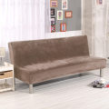 Miniatyrbillede 4 af 11: Plys stof Foldbar Armløs Sovesofa Betræk Foldbart sædebetræk Tykkere betræk Bænk Sofabeskyttelse Elastisk Futon Betræk vinter Black L Size