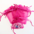 Miniatyrbillede 1 af 11: 50 stk. Sheer Transparent Chiffon Organza Poser Jul Halloween Bryllup Fødselsdag Fest Slik Gaveæsker Smykker Emballage Poser Rose Red 10x15cm