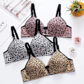 Miniatyrbillede 4 af 4: Dame Ensfarvet Sexet Leopard Print Blank Åndbar BH Polstret Push Up Justerbar Strop BH White 38/85B