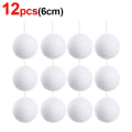 Miniatyrbild 10 av 11: Vita Skum Julgranskulor Ornament för Julgran Hängande Hänge Boll Helg Nyår Bröllopsfest Heminredning Tillbehör A- 4CM- 12PCS As picture