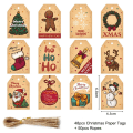 Pikkukuva 10 / 11: 48/50 kpl Hyvää Joulua Kraft Paperi Tagit DIY Käsintehty Lahjapaketointi Paperi Tarrat Joulupukki Ripustuskoristeet Uuden Vuoden Sisustus 50pcs-set5
