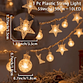 Miniatyrbillede 1 af 11: Juletræ Snefnug LED Lys Kæde Banner Juledekoration 2023 til Hjemmet Navidad Juletræsindretning Eventyrlys Vedhæng light style 10