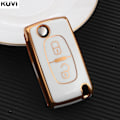 Pikkukuva 7 / 11: Uusi TPU-auton avaimenperäkotelon suojus Peugeot 107 206 207 307 308 406 -malleille Citroen Xsara Picasso C2 C3 C4 C5 C6 C8 -malleille, laukku 2 button Red