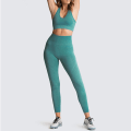 Miniatyrbillede 1 af 11: Yoga Sæt Dame Leggings + BH'er Dame Træningstøj Sportsdragter 02Green Set M