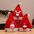 Miniatyrbild 2 av 11: God Jul Hatt Lysande LED Nyår Navidad Mössa Snögubbe Älg Jultomte Hattar För Barn Vuxna Julklapp Dekoration 4 child
